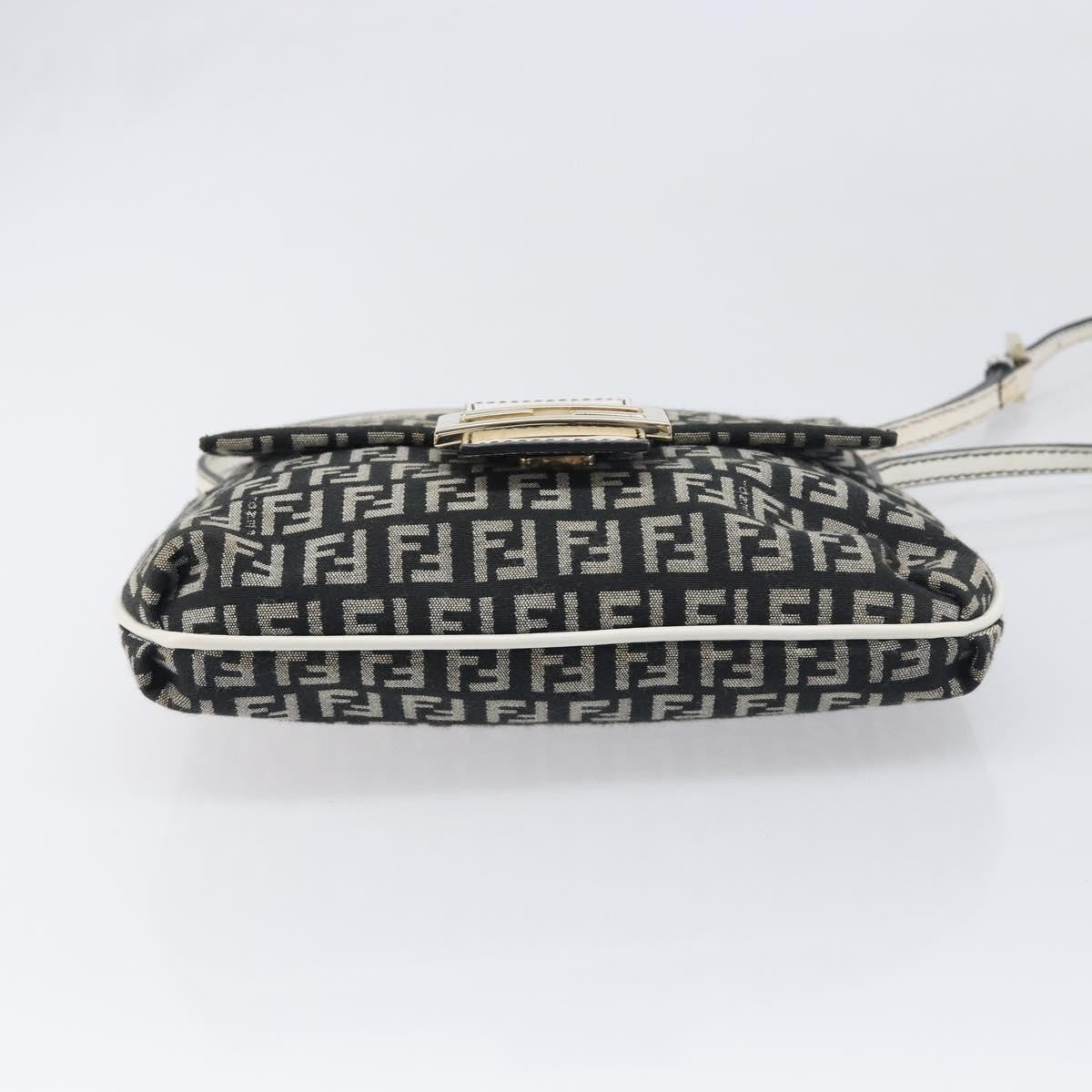 Fendi Vintage Flap Zucchino Canvas, Black, Canvas, Crossbody Bag