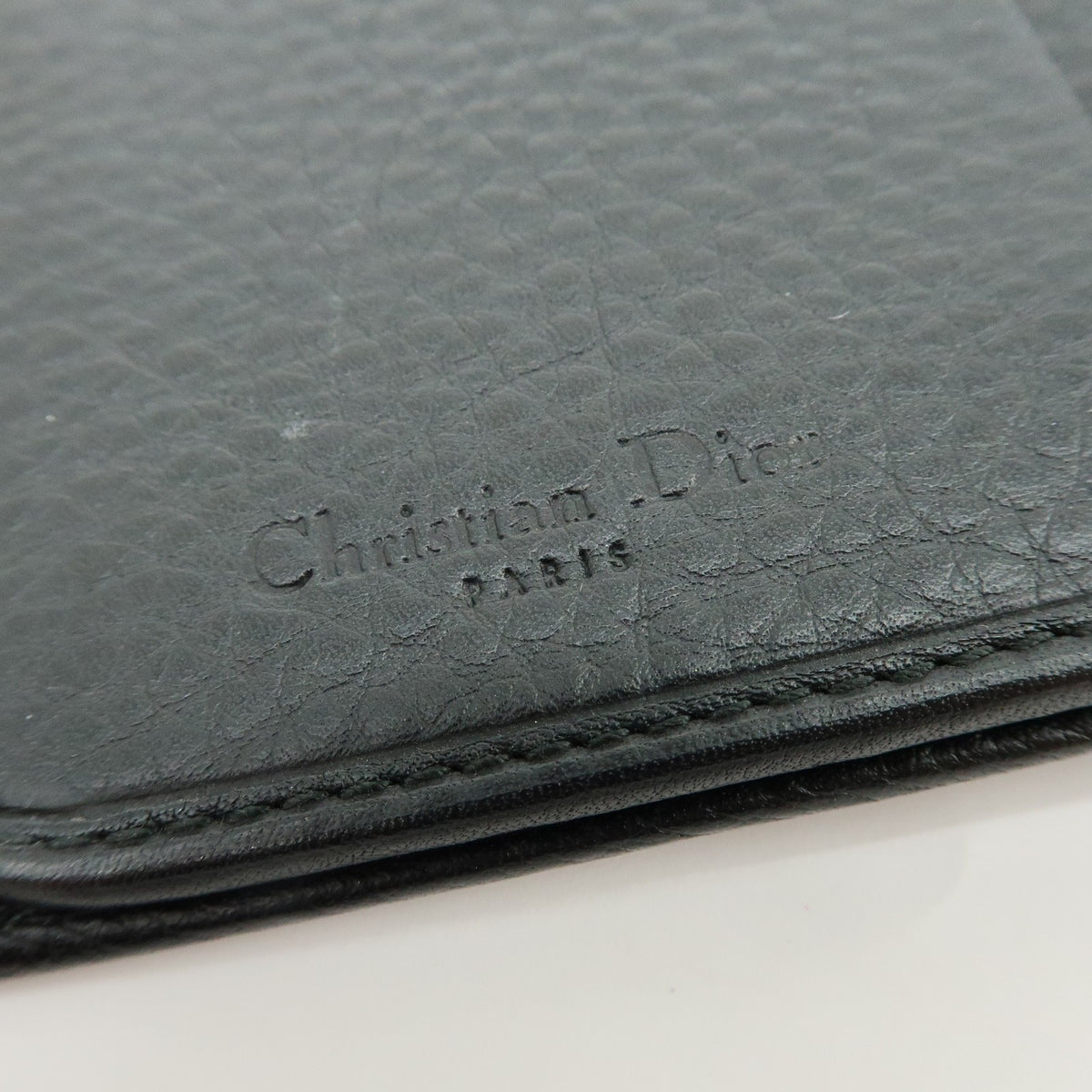 Christian Dior Trotter / Heart Motif Wallet Leather, Black, Leather, Wallet