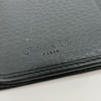 Christian Dior Trotter / Heart Motif Wallet Leather, Black, Leather, Wallet