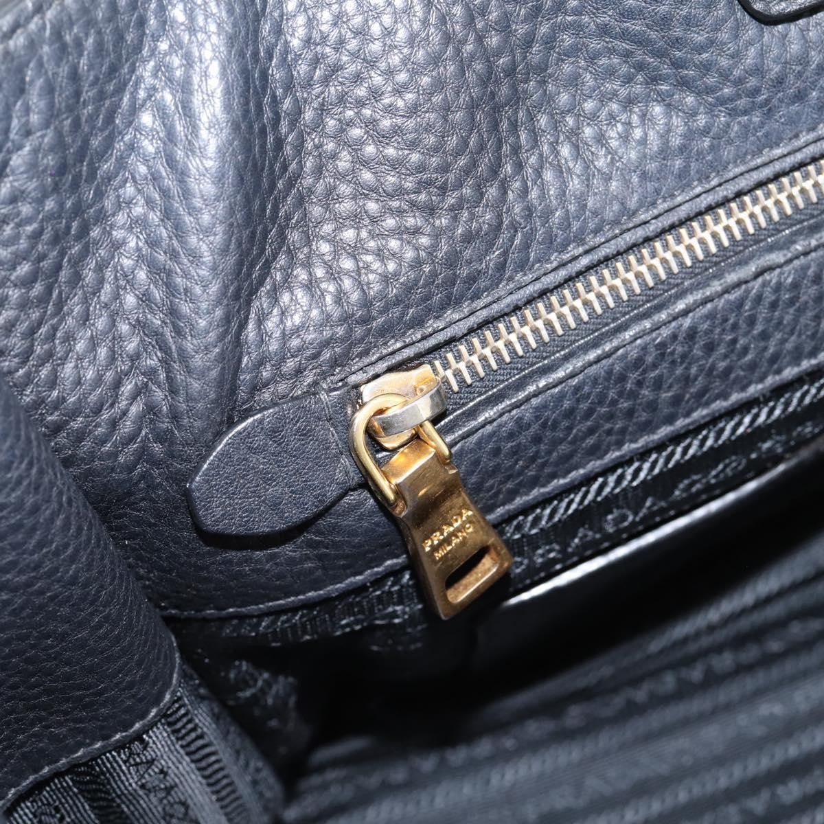 Prada Front Pocket Convertible Vitello Daino, Black, Leather, Tote Bag
