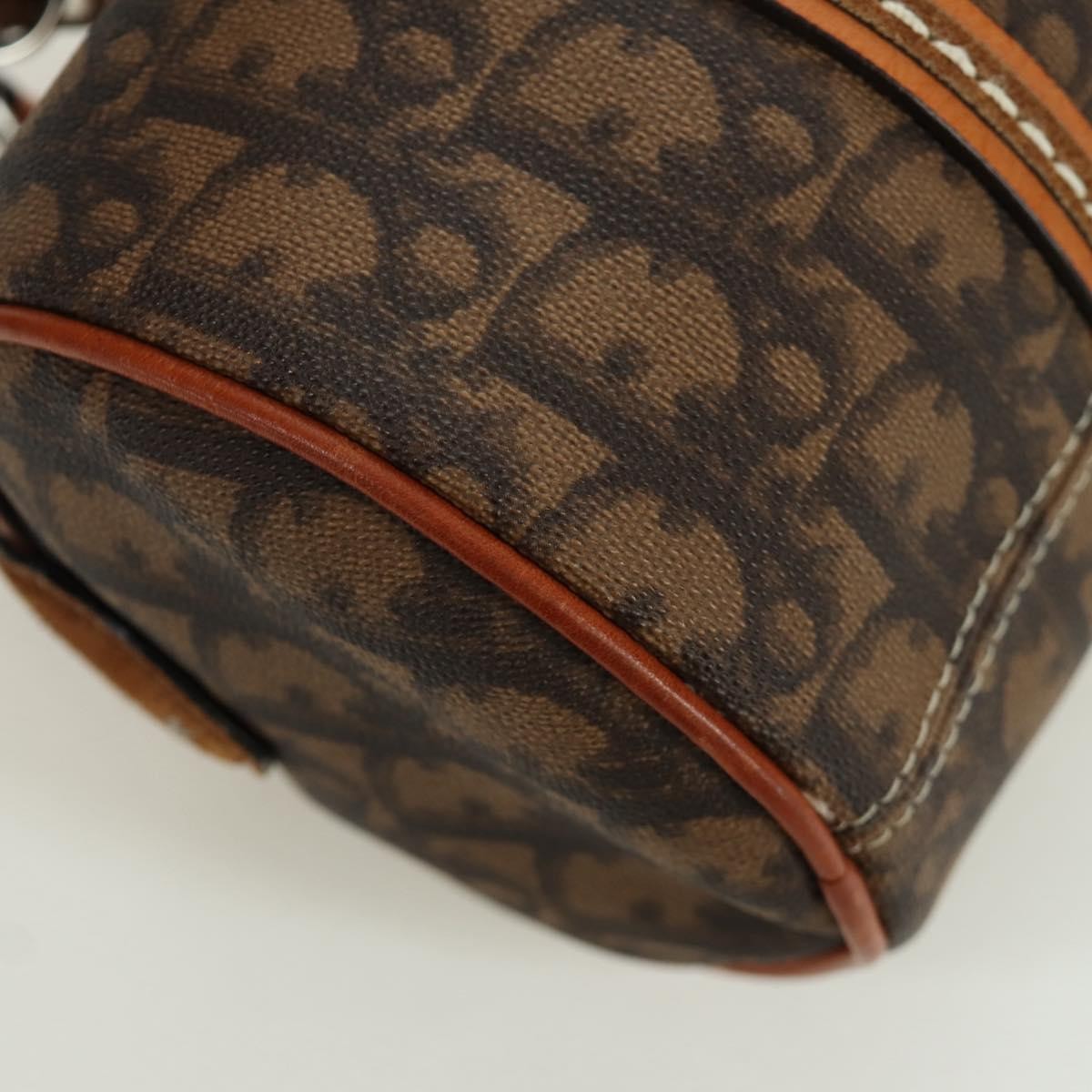 Christian Dior Vintage Trotter Romantique Boston Diorissimo Coated Canvas, Brown, Canvas, Handbag