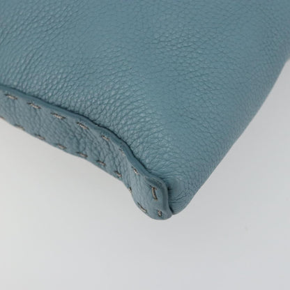 Fendi Vintage Selleria Zip Messenger Leather, Blue, Leather, Shoulder Bag
