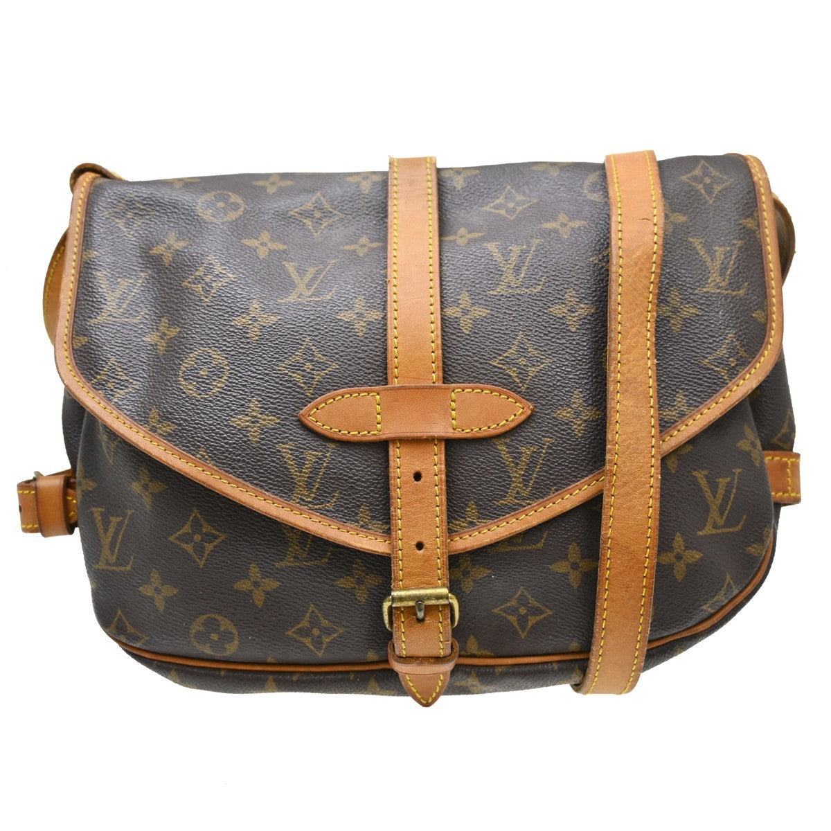 Louis Vuitton Saumur Canvas, Brown, Canvas, Shoulder Bag