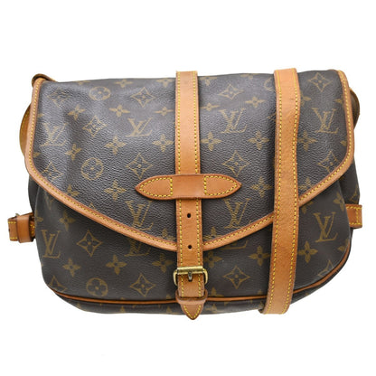 Louis Vuitton Saumur Canvas, Brown, Canvas, Shoulder Bag