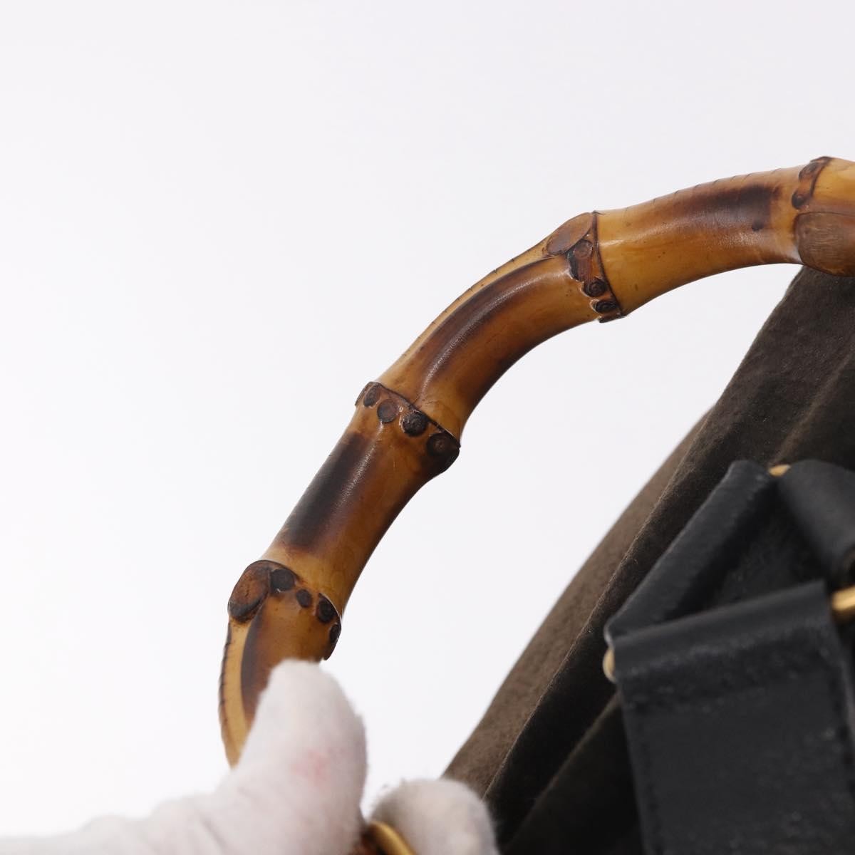 Gucci Vintage Bamboo Suede, Brown, Suede, Backpack