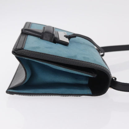 Loewe Barcelona Suede with Leather, Blue, Suede, Shoulder Bag