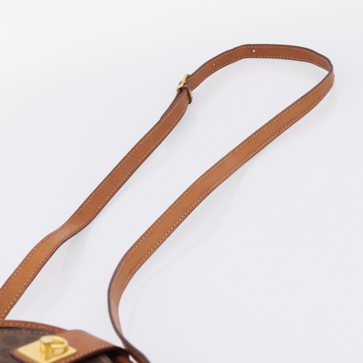 Celine Macadam Shoulder Canvas, Brown, Canvas, Crossbody Bag