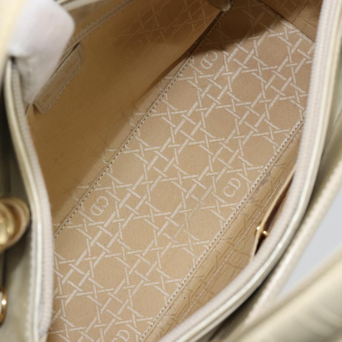 Christian Dior Diorissimo Tote Patent leather, BEIGE, LEATHER, Tote bag