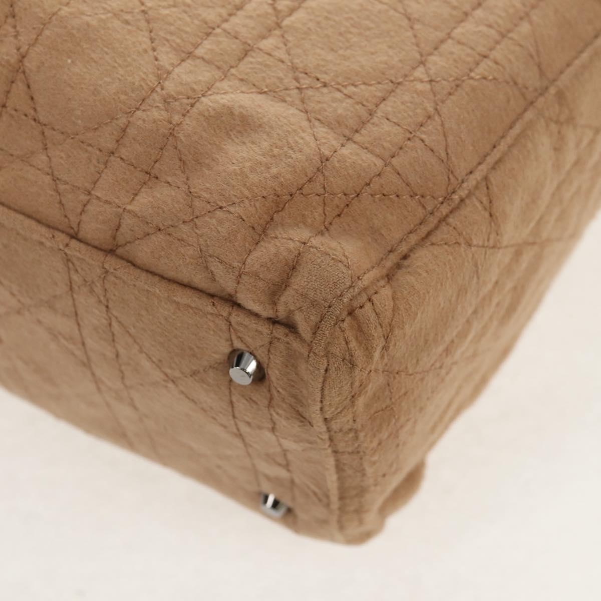 Christian Dior Cannage Handbag Canvas, BEIGE, COTTON, Handbag