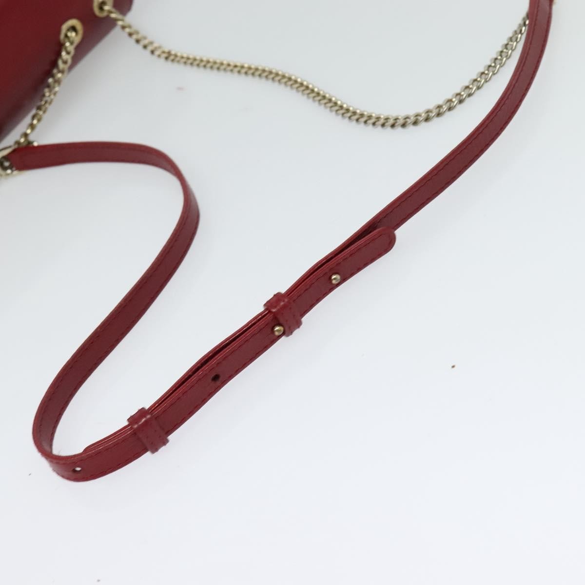Bvlgari Signature Leather, Red, Leather, Shoulder Bag