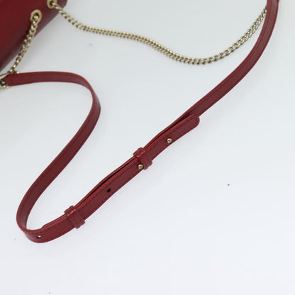 Bvlgari Signature Leather, Red, Leather, Shoulder Bag