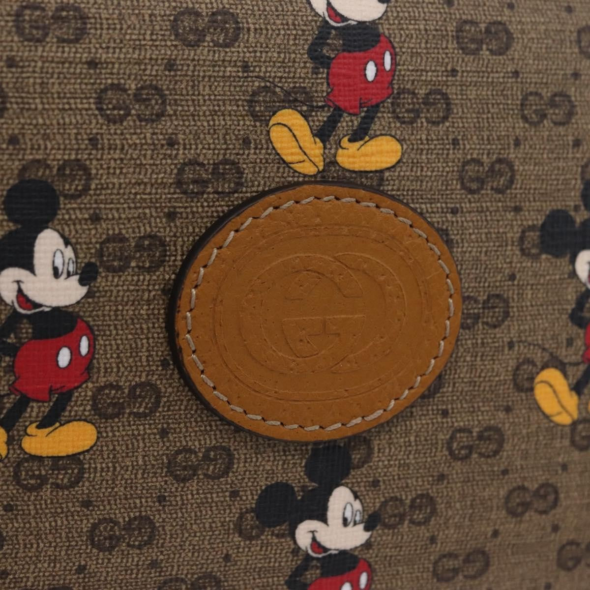 Gucci Disney Mickey Mouse Printed Mini GG Coated Canvas, Beige, Canvas, Shoulder Bag