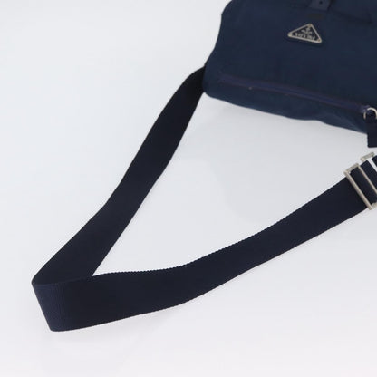 Prada Buckle Messenger Tessuto, Navy, Nylon, Handbag