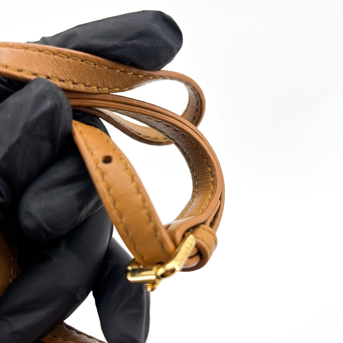 Fendi Peekaboo Whipstitch Leather, Brown, Leather, Handbag