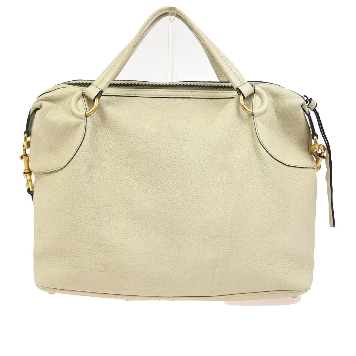 Gucci Twill Satchel Leather, White, Leather, Shoulder Bag