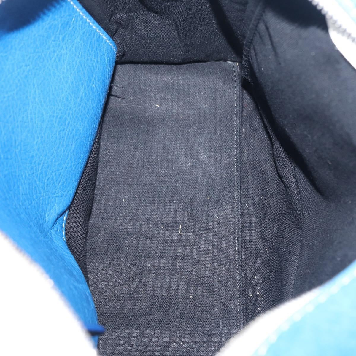 Balenciaga Bazar Convertible Striped Leather, Blue, Leather, Tote Bag