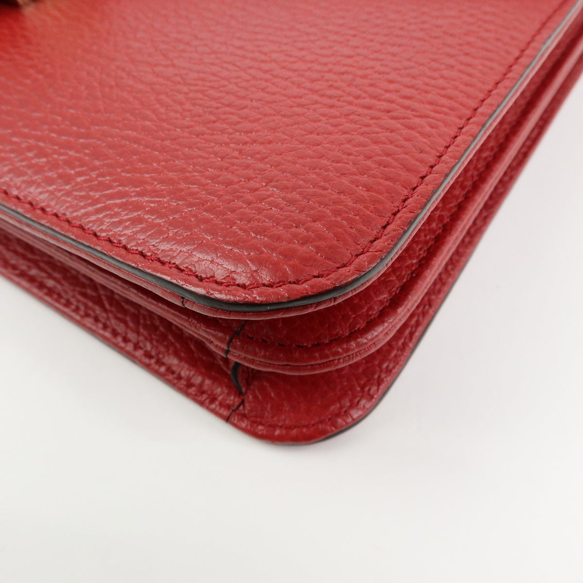 Gucci Interlocking Leather, Red, Leather, Shoulder Bag