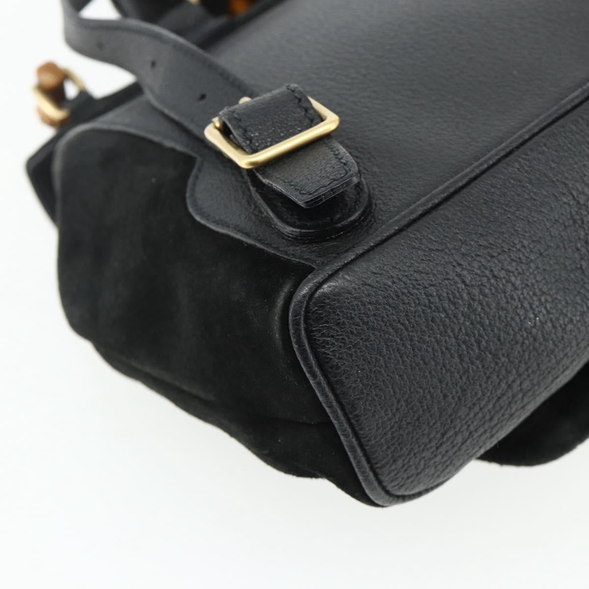 Gucci Gucci bamboo daim, Black, Suede, Backpack