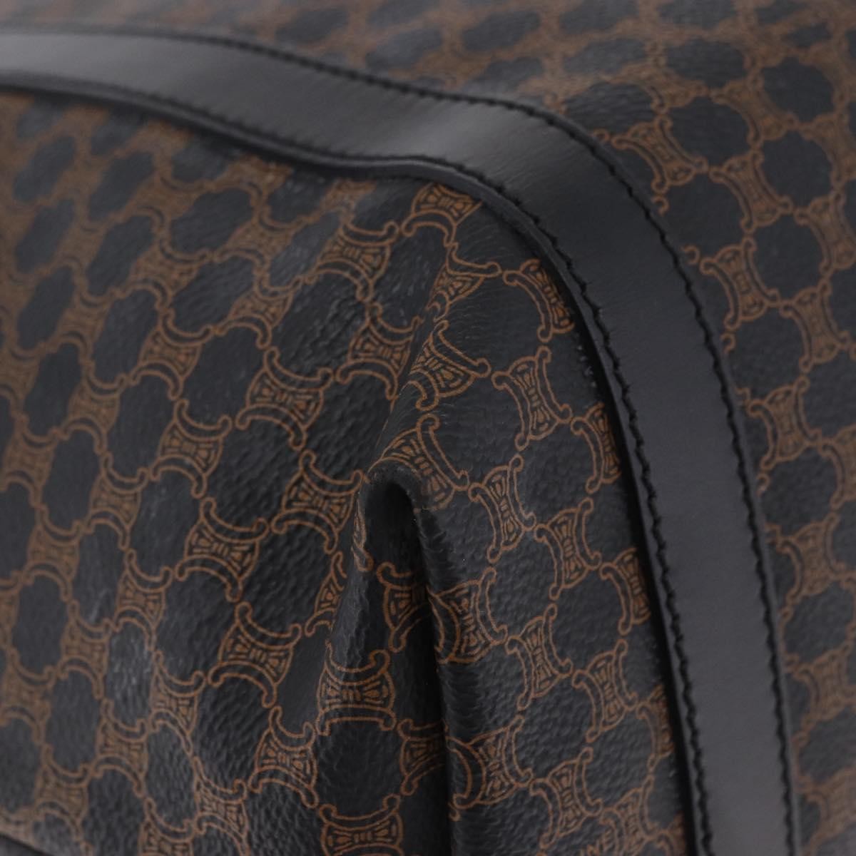Celine Vintage Macadam Canvas and Leather, Black, Canvas, Shoulder Bag