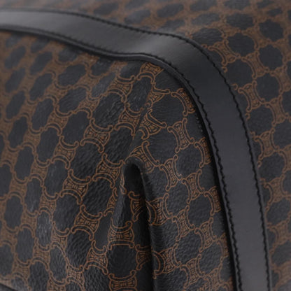 Celine Vintage Macadam Canvas and Leather, Black, Canvas, Shoulder Bag