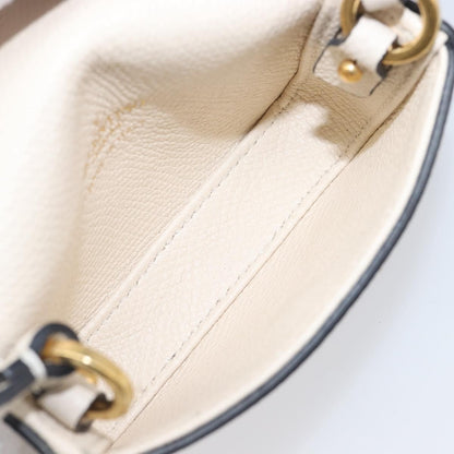 Valentino Garavani V Pouch Shoulder Bag Leather, White, Leather, Shoulder Bag