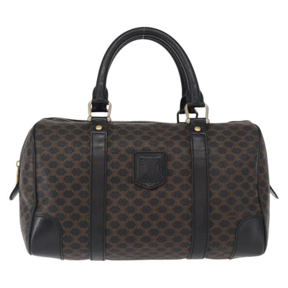 Celine Vintage Duffle Macadam Coated Canvas, Black, Canvas, Handbag