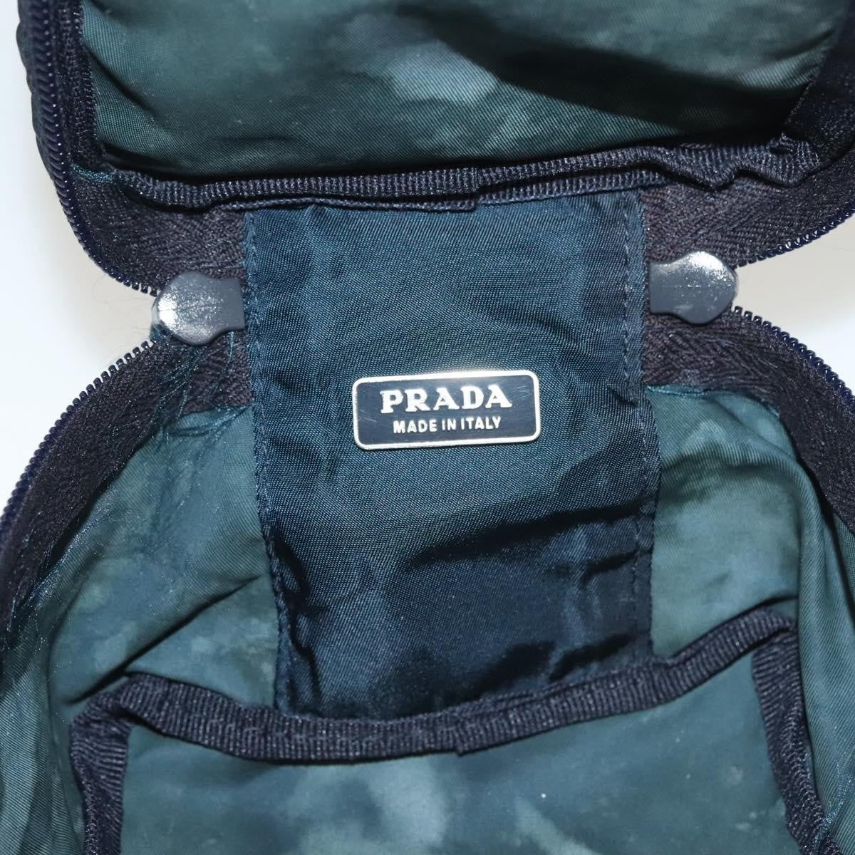 Prada Zip Around Toiletry Tessuto, Navy, Nylon, Clutch