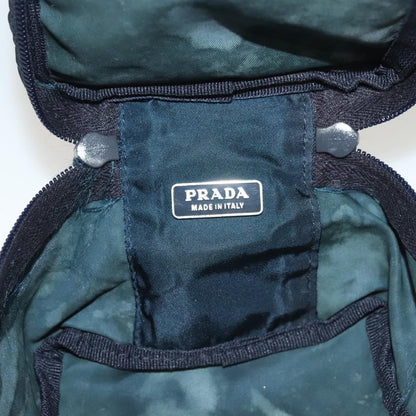 Prada Zip Around Toiletry Tessuto, Navy, Nylon, Clutch