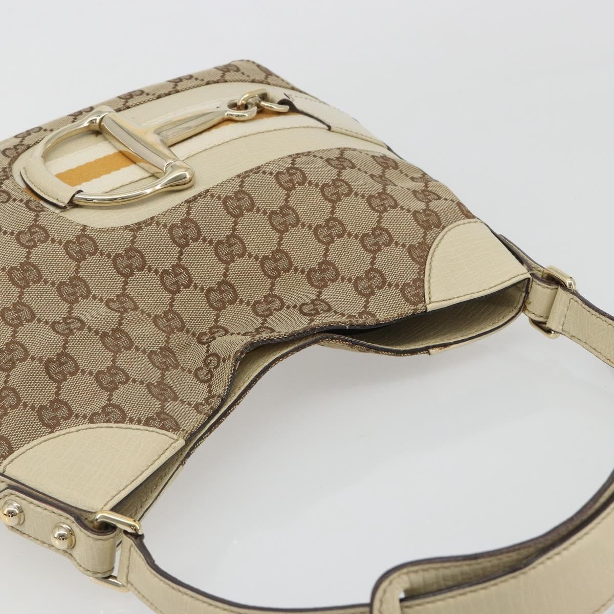 Gucci Hasler Hobo GG Canvas, Beige, Canvas, Shoulder Bag