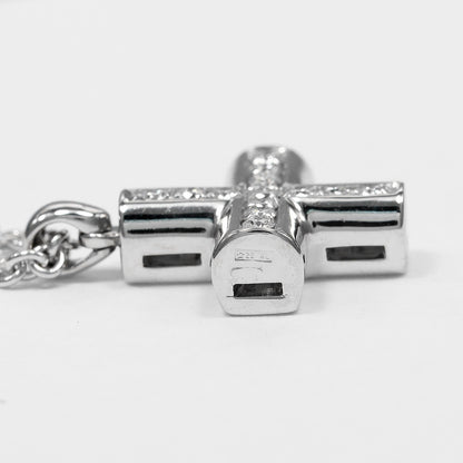 Bvlgari Greek Cross 18K White Gold with Diamonds, Silver, White Gold, Necklace