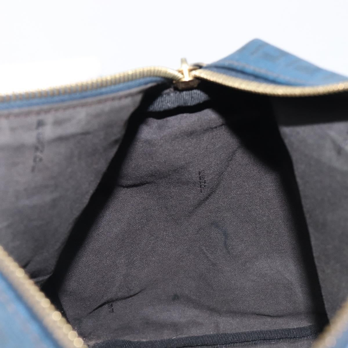 Fendi Boston Zucchino Coated Canvas, Navy, Canvas, Handbag