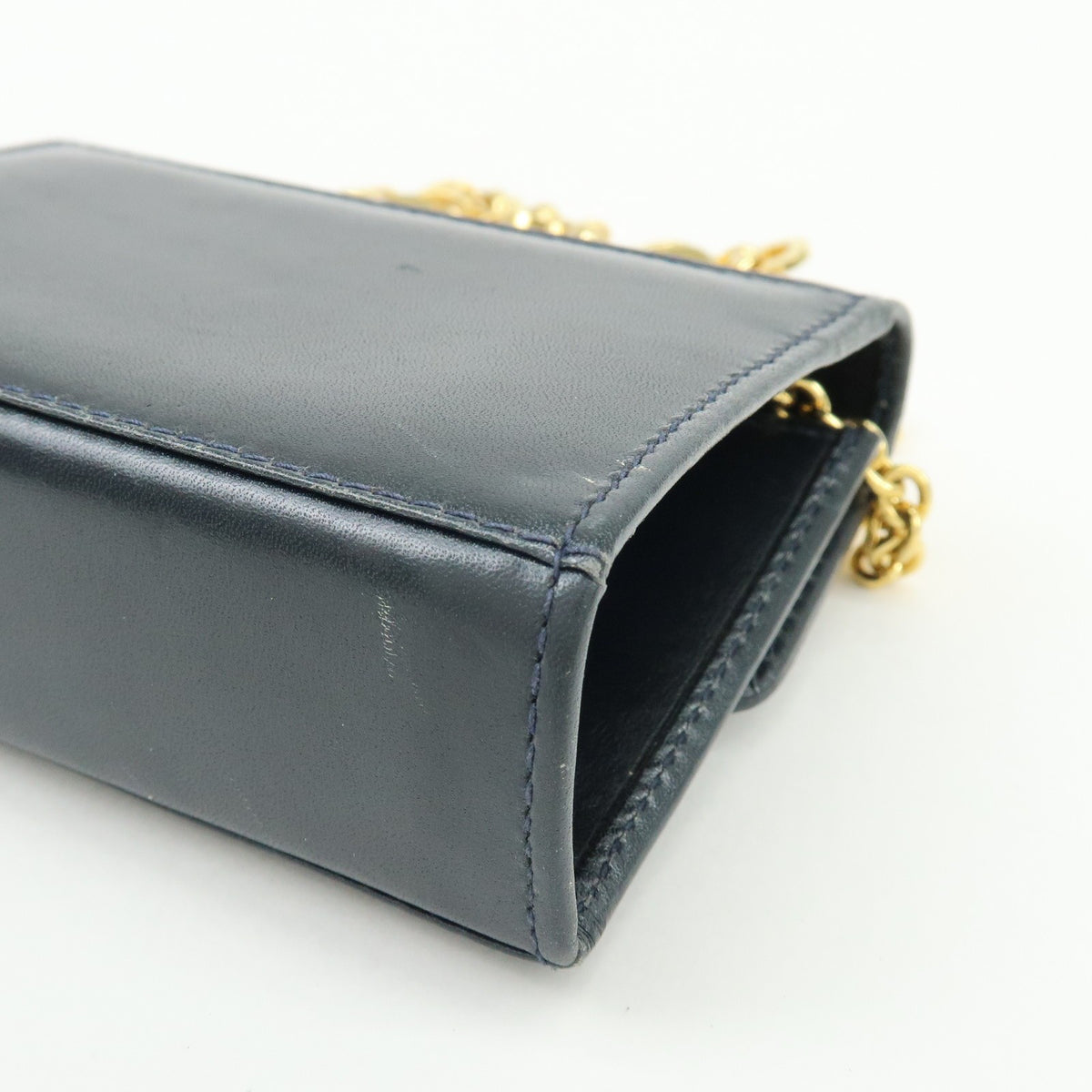 Salvatore Ferragamo Gancini Leather, Navy, Leather, Crossbody Bag