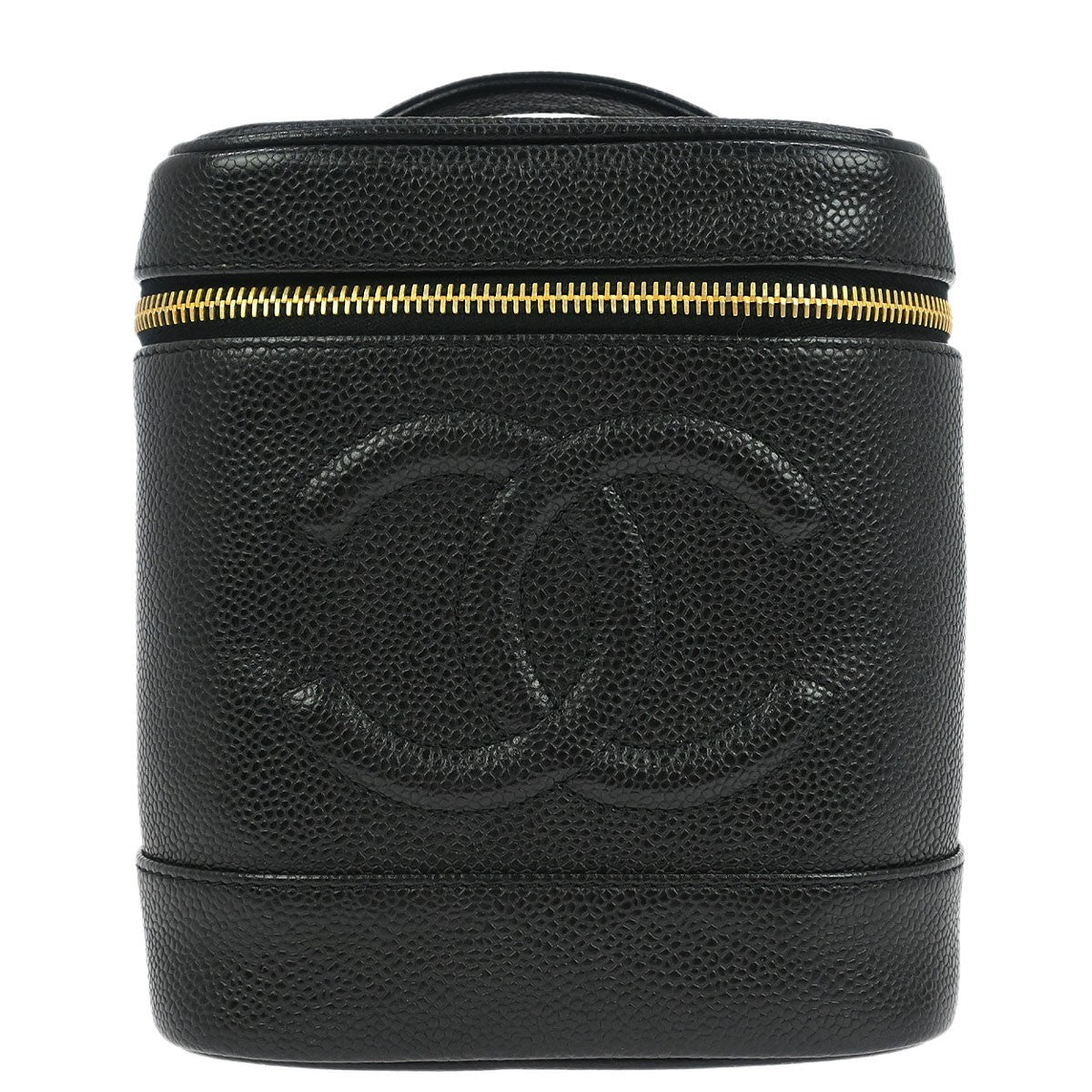 Chanel Vintage Timeless Cosmetic Case Caviar, Black, Leather, Handbag