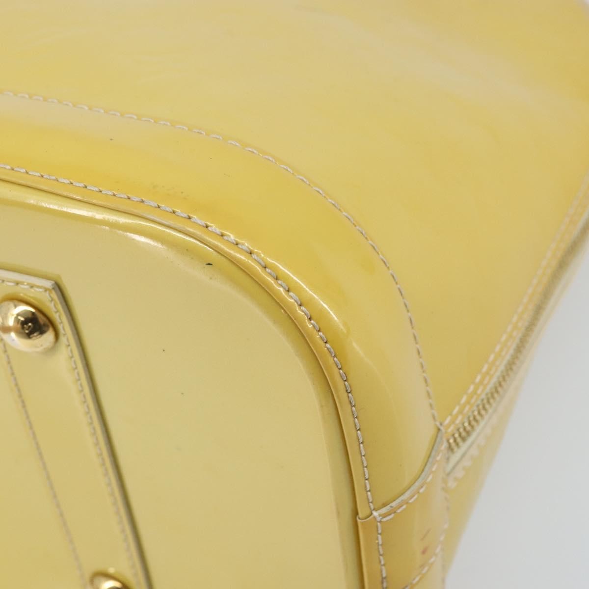 Louis Vuitton Alma Monogram Vernis, Yellow, Patent Leather, Handbag