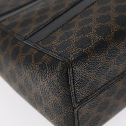 Celine Vintage Macadam Canvas and Leather, Black, Canvas, Shoulder Bag