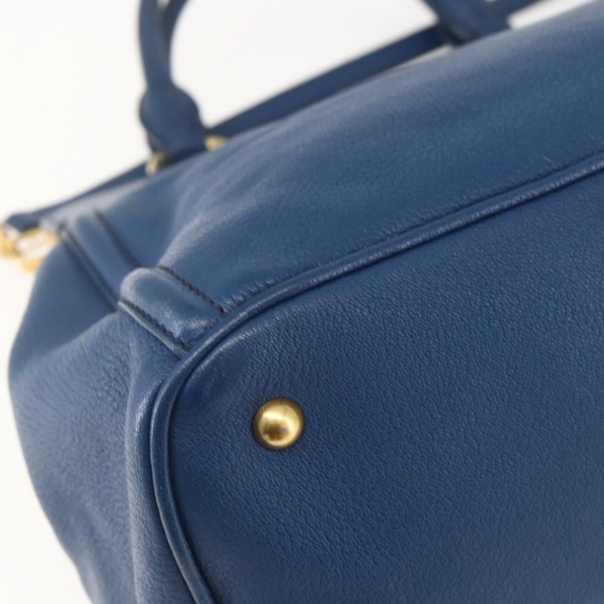 Miu Miu Vintage Leather, Blue, Leather, Tote Bag