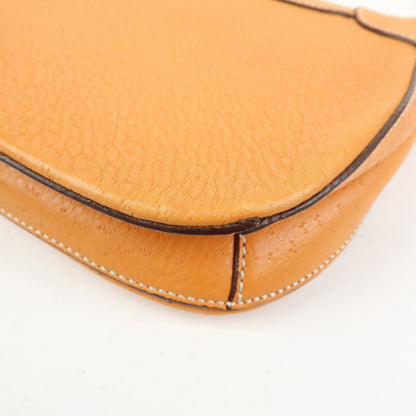 Salvatore Ferragamo Gancini Top Handle Leather, Orange, Leather, Handbag