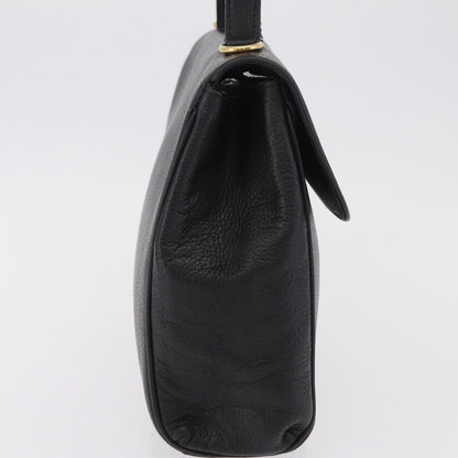 Celine Top Handle Leather, Black, Leather, Handbag