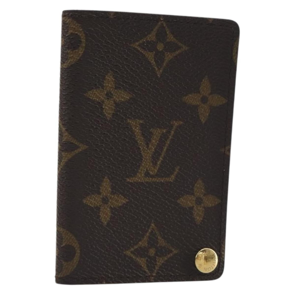 Louis Vuitton Porte Cartes Pression Card Case Monogram Canvas, Brown, Canvas, Card Holder