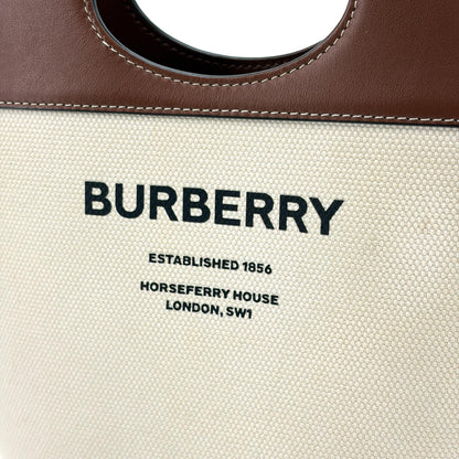 Burberry Pocket Bucket Canvas with Leather, Black, Canvas, Handbag