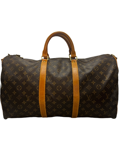 Louis Vuitton Keepall Bandouliere Monogram Canvas, Brown, Canvas, Travel Bag