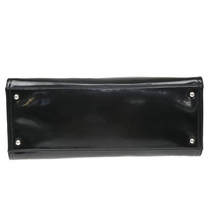 Chanel Lipstick Open Patent Vinyl, Black, Patent Leather, Tote Bag