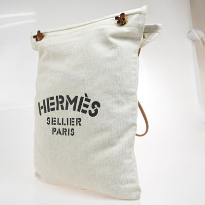 Hermes Aline Toile, Beige, Cotton, Handbag
