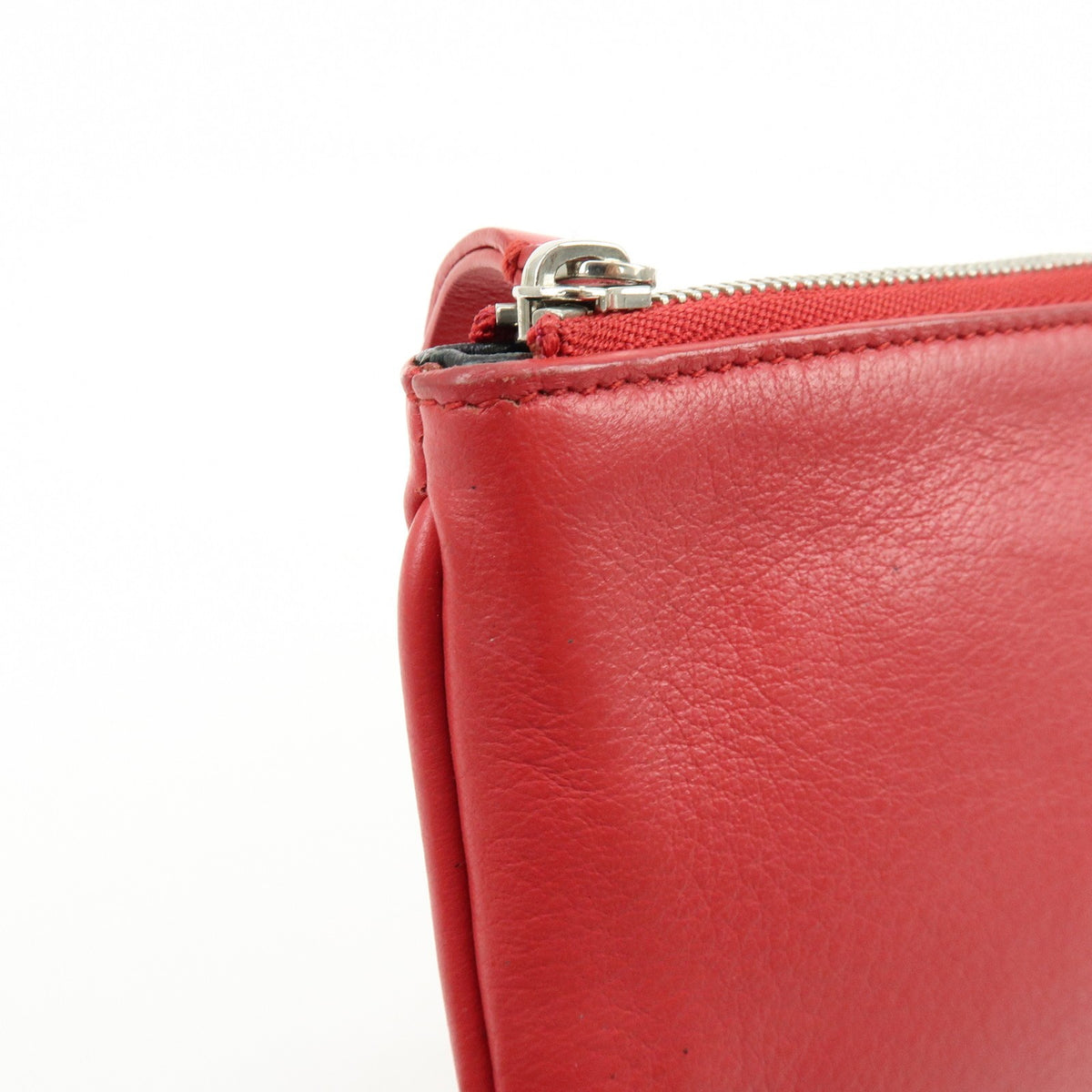 Balenciaga Everyday Logo Printed Leather, Red, Leather, Clutch