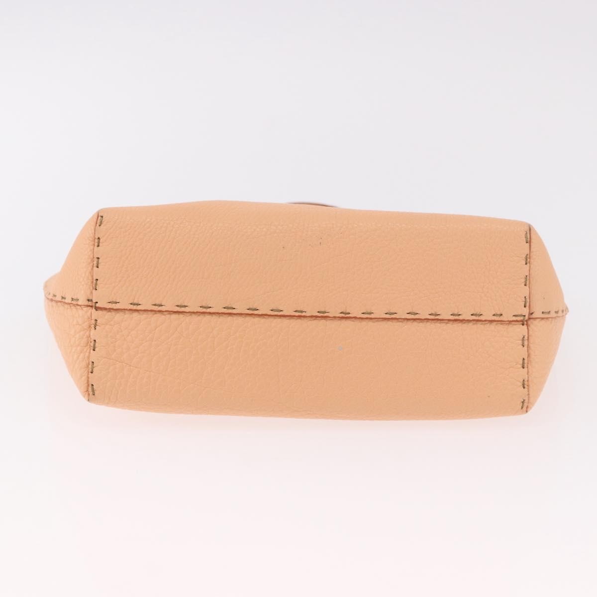 Fendi Selleria Carla Leather, Orange, Leather, Tote Bag