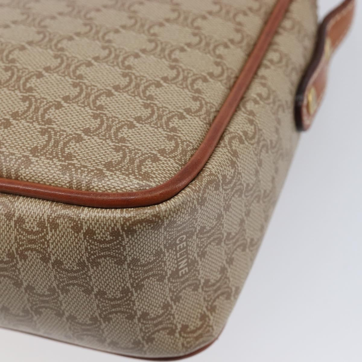 Celine Macadam Shoulder Canvas, Beige, Canvas, Crossbody Bag
