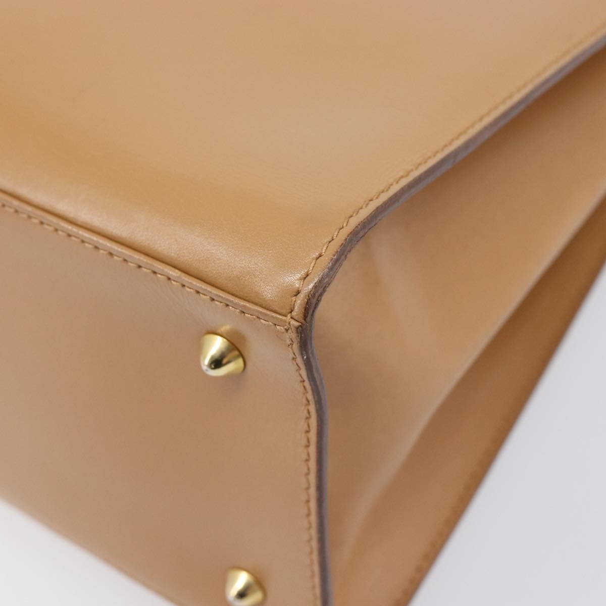 Gucci Vintage Lady Lock Top Handle Leather, Beige, Leather, Handbag