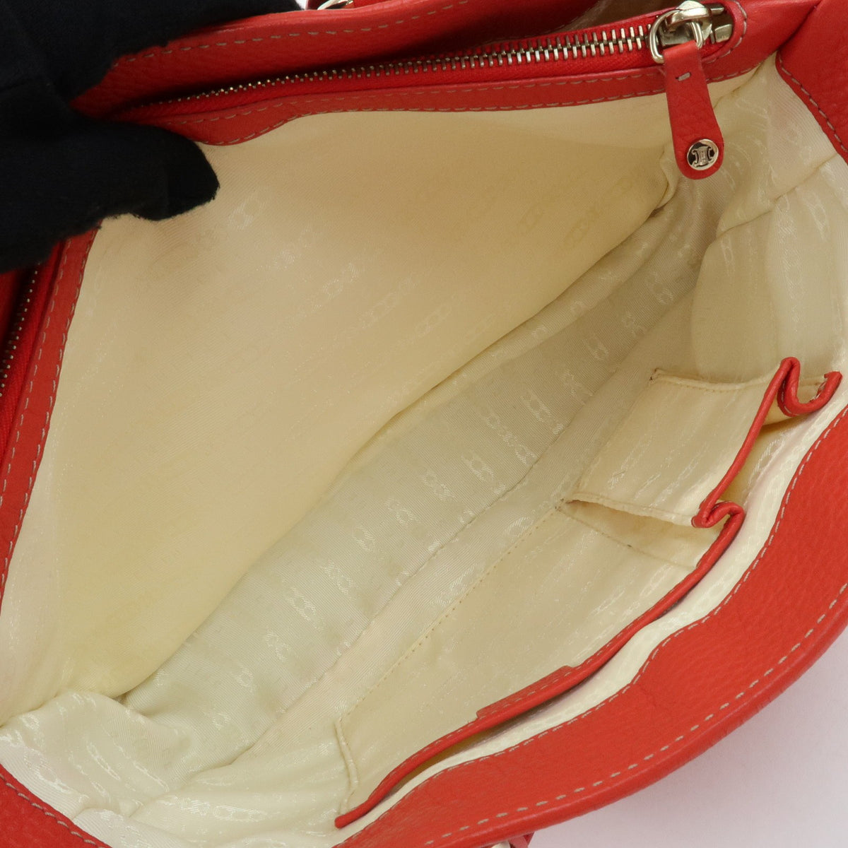 Celine Boogie Calfskin, Red, Leather, Handbag