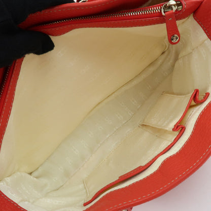 Celine Boogie Calfskin, Red, Leather, Handbag