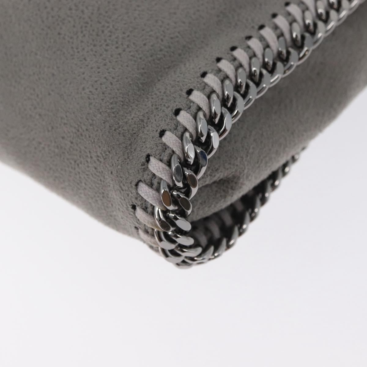 Stella McCartney Falabella Fold Over Faux Leather, Gray, Polyester, Shoulder Bag